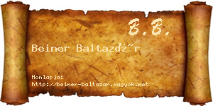 Beiner Baltazár névjegykártya